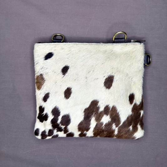 Natural Cowhide Double-Sided Crossbody Bag, Medium (23 x 21 cm)