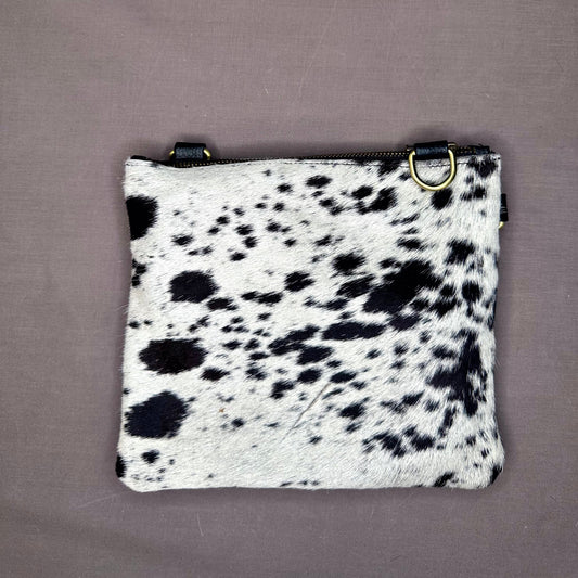 Natural Cowhide Double-Sided Crossbody Bag, Medium (23 x 21 cm)