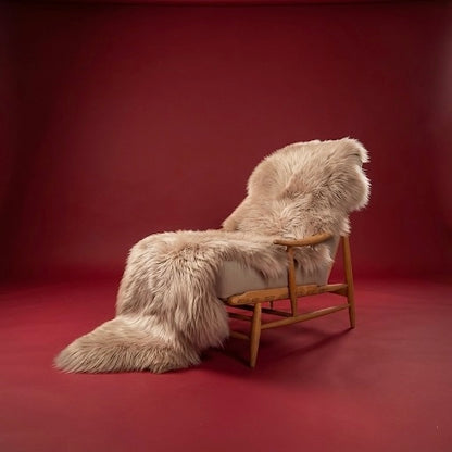 Natural Premium New Zealand Sheepskin Rug & Throw, Double, W65 x L180 cm, Oyster (Cloud Dancer)