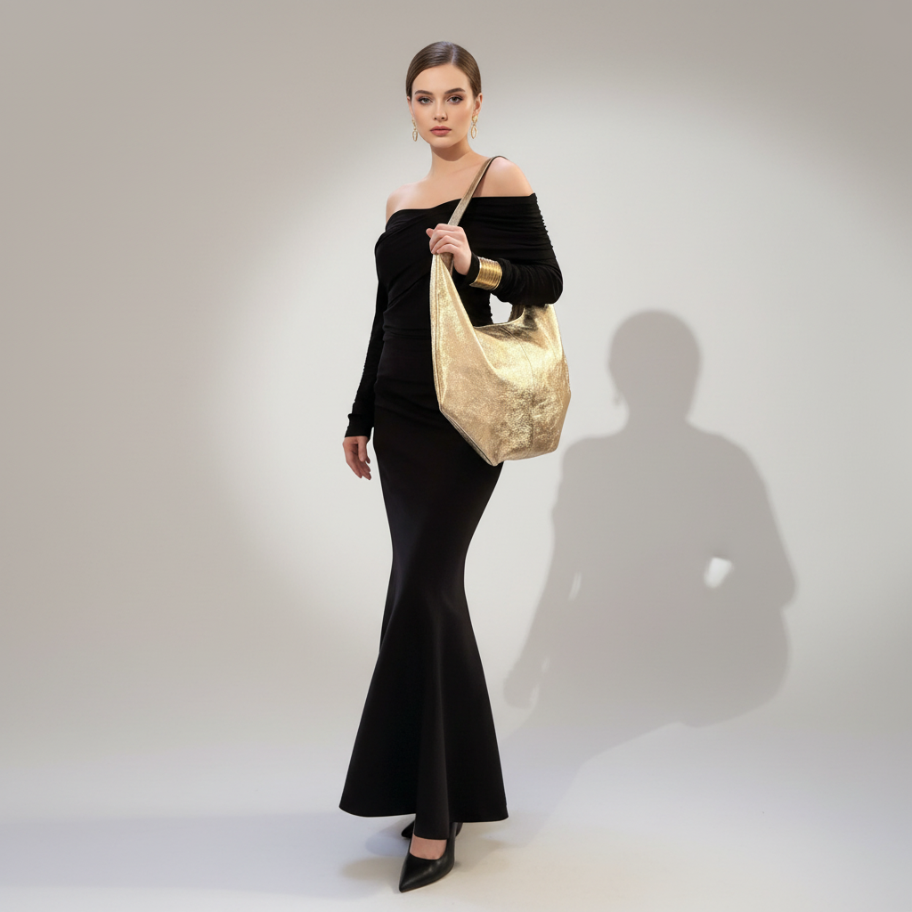 Ludovica Leather Hobo Shoulder Bag by Clemes