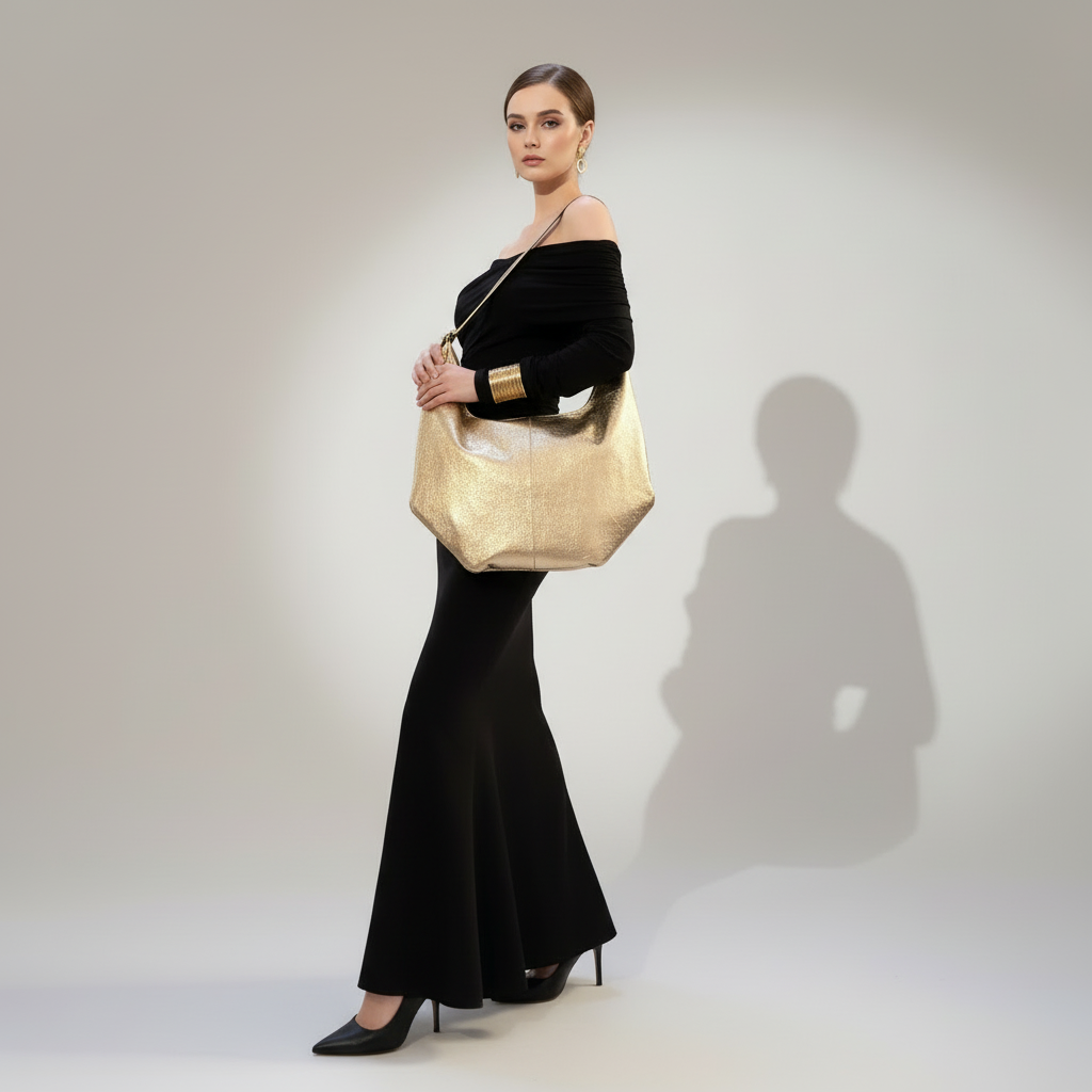 Ludovica Leather Hobo Shoulder Bag by Clemes