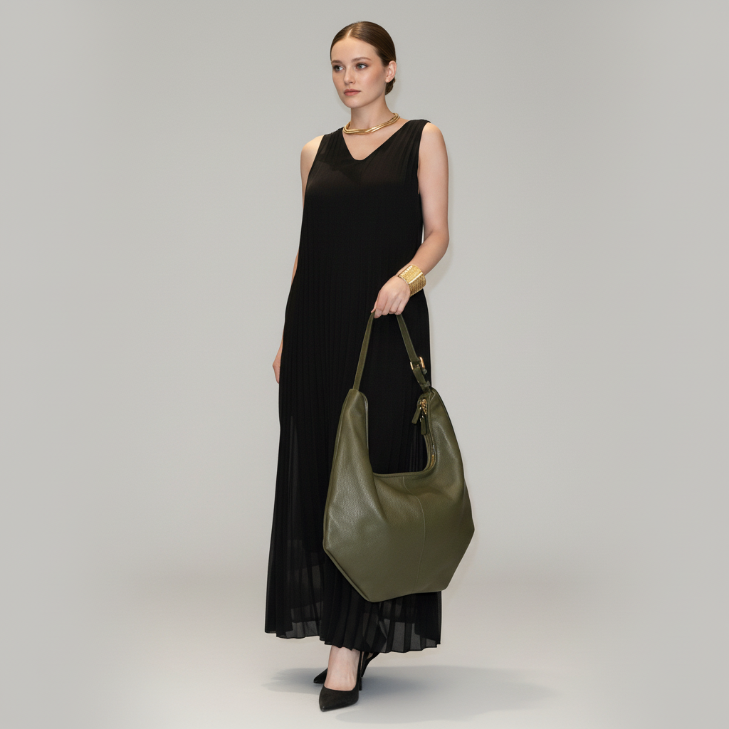 Ludovica Leather Hobo Shoulder Bag by Clemes