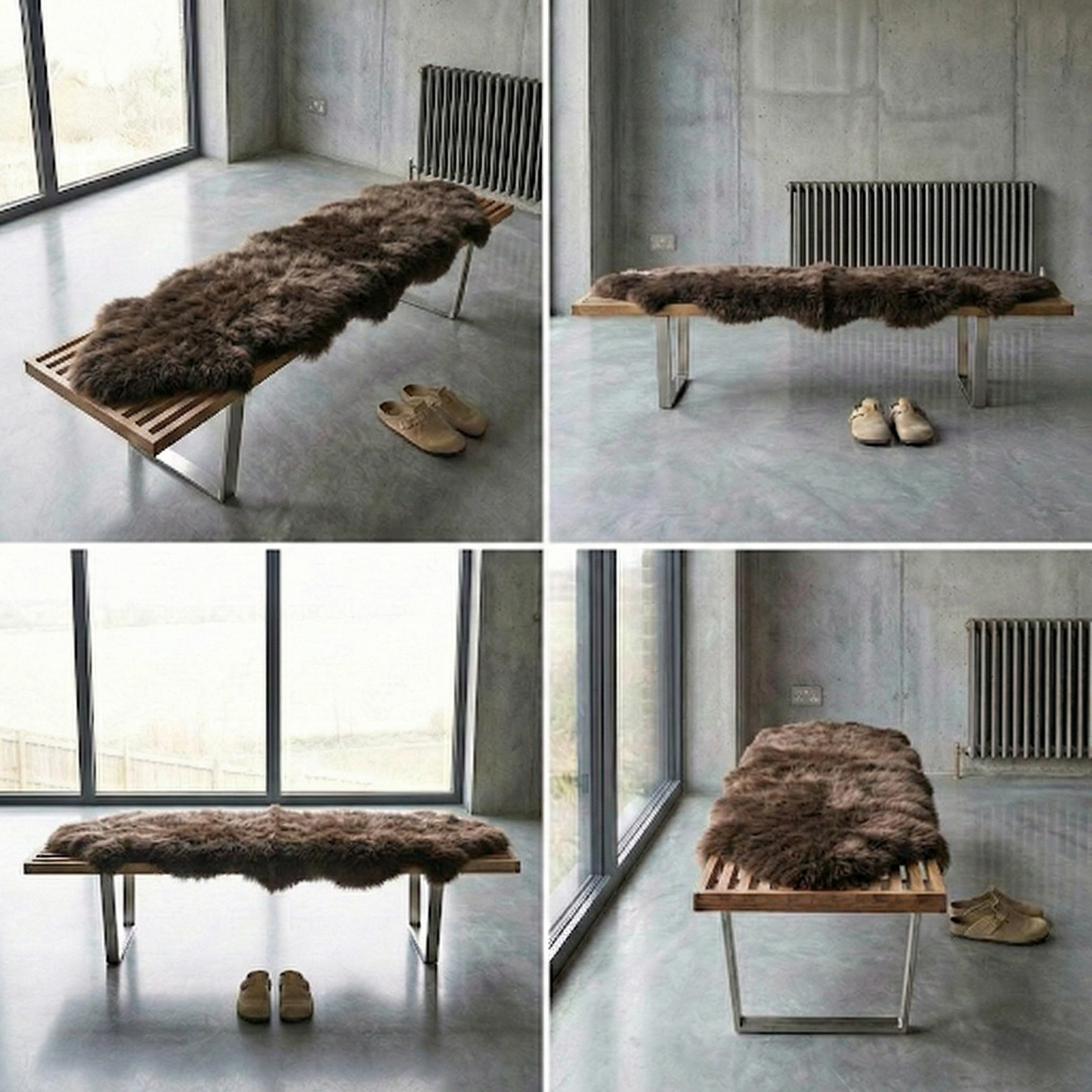 Double New Zealand Sheepskin Rug & Throw, W65 x L180 cm, Chocolate