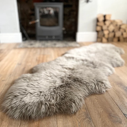 Natural Premium New Zealand Sheepskin Rug & Throw, Double, W65 x L180 cm, Taupe