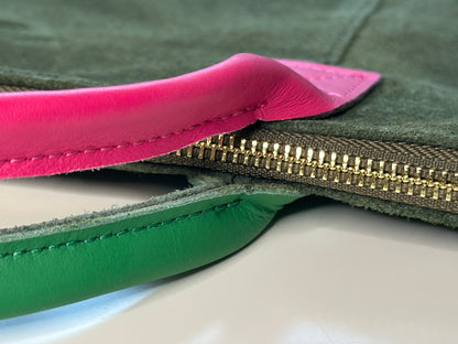 Milano Suede Leather Shoulder Bag & Handbag by Clemés (10 Colours)