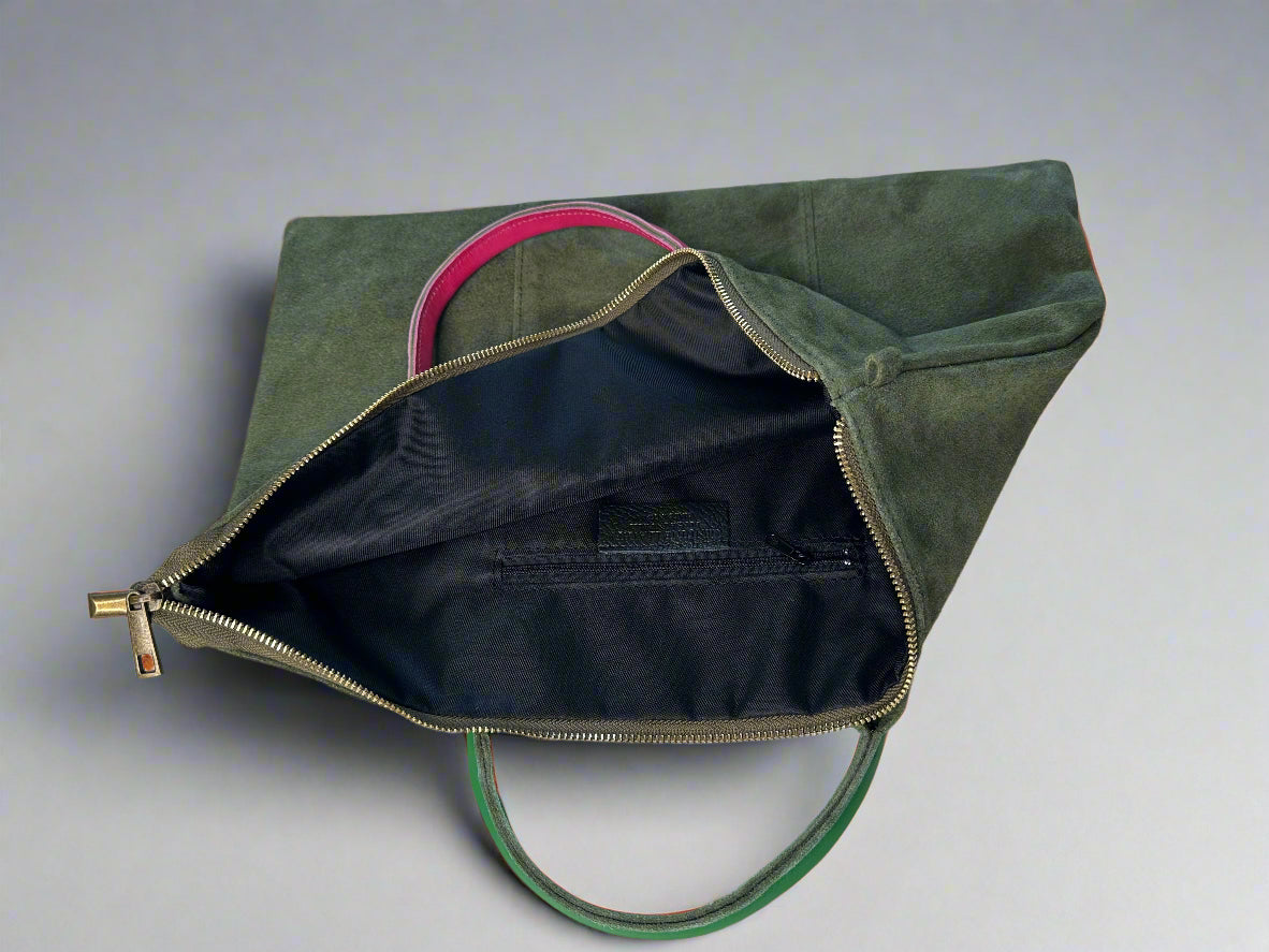 Milano Suede Leather Shoulder Bag & Handbag by Clemés (10 Colours)