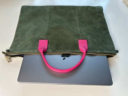 Milano Suede Leather Shoulder Bag & Handbag by Clemés (10 Colours)