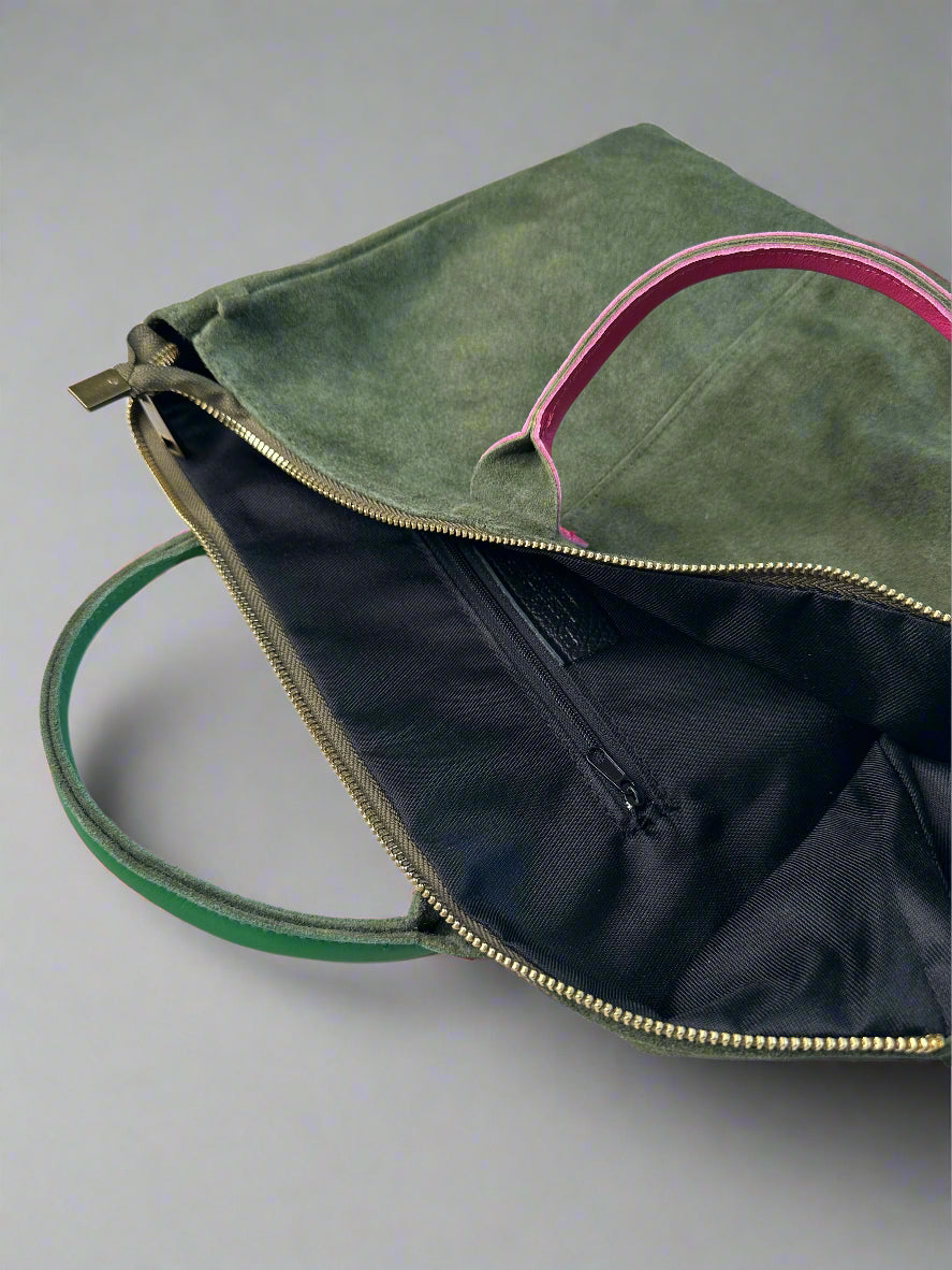 Milano Suede Leather Shoulder Bag & Handbag by Clemés (10 Colours)