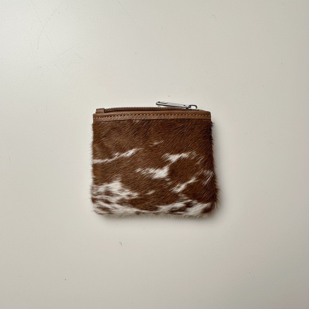 Natural Cowhide Double-Sided Purse, Small