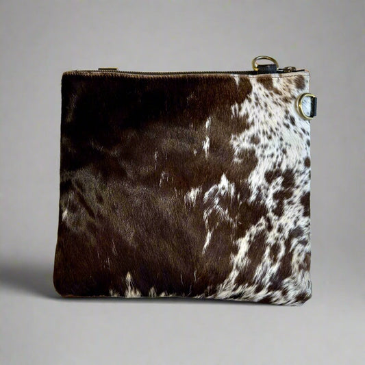 Natural Cowhide Double-Sided Crossbody Bag, Large (26 x 23 cm)