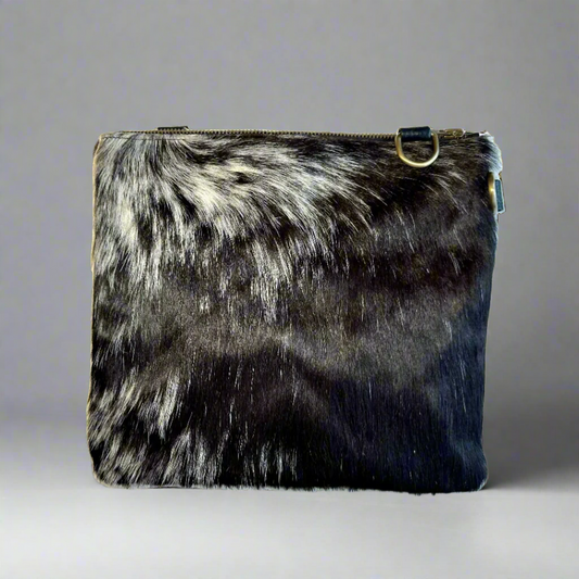 Natural Cowhide Double-Sided Crossbody Bag, Large (26 x 23 cm)