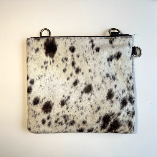 Natural Cowhide Double-Sided Crossbody Bag, Large (26 x 23 cm)