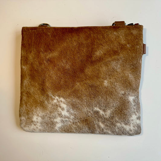 Natural Cowhide Double-Sided Crossbody Bag, Large (26 x 23 cm)