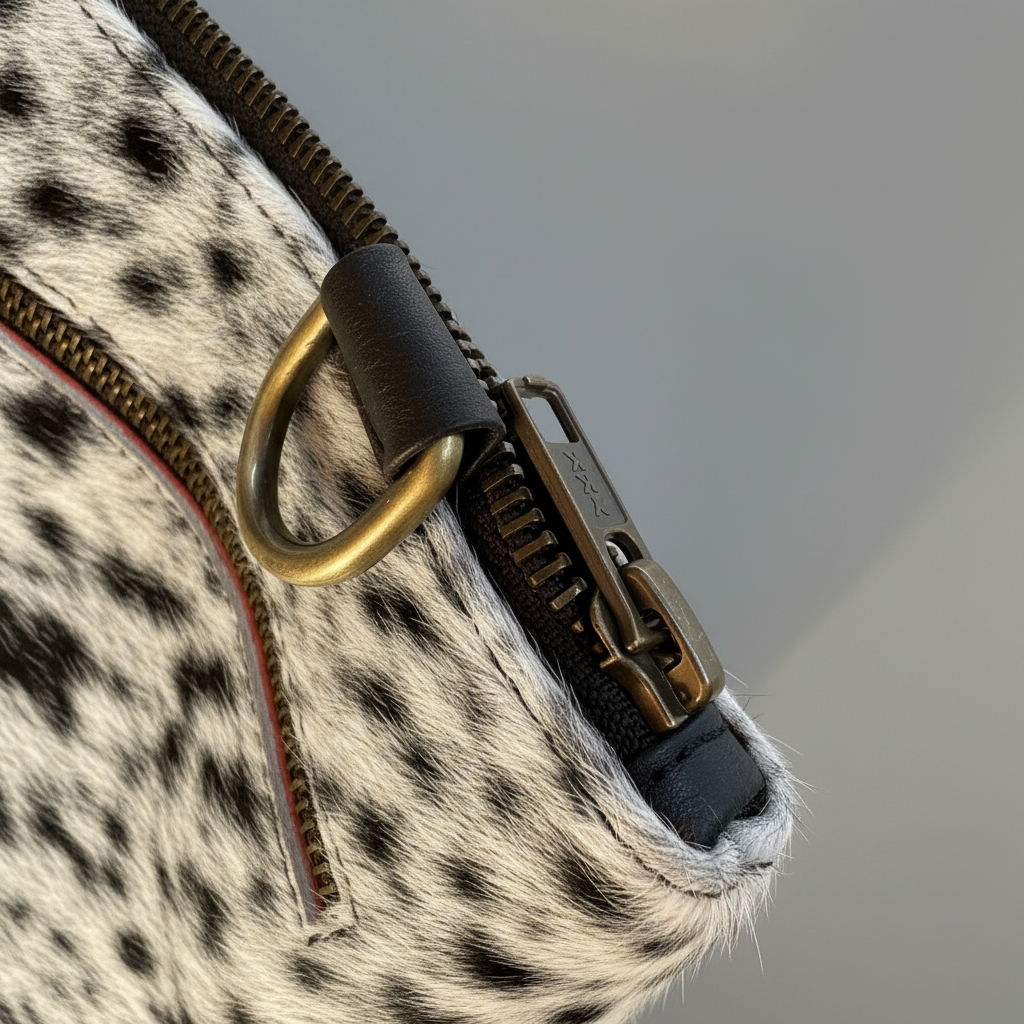 Natural Cowhide Double-Sided Crossbody Bag, Medium (23 x 21 cm)