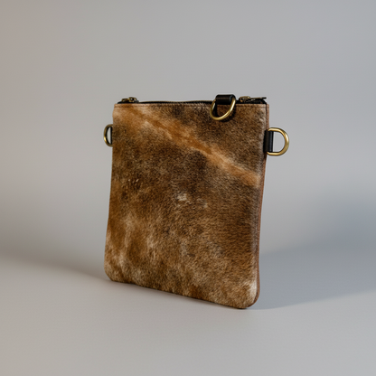 Natural Cowhide Double-Sided Crossbody Bag, Medium (23 x 21 cm)