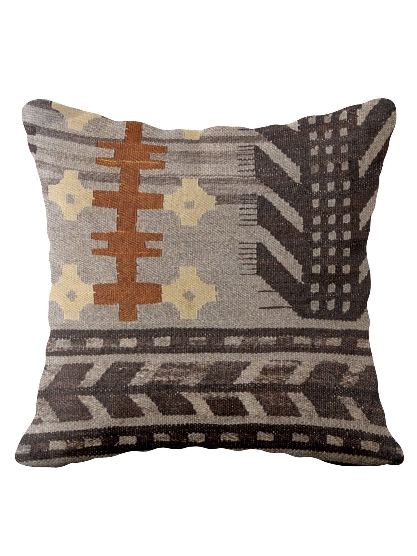 Turkish Kilim Vintage Cushion Cover - 40 x 40 cm
