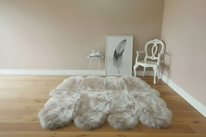 Natural Premium New Zealand Sheepskin Rug & Throw, Octo, L200 x W180 cm (3 Colours)