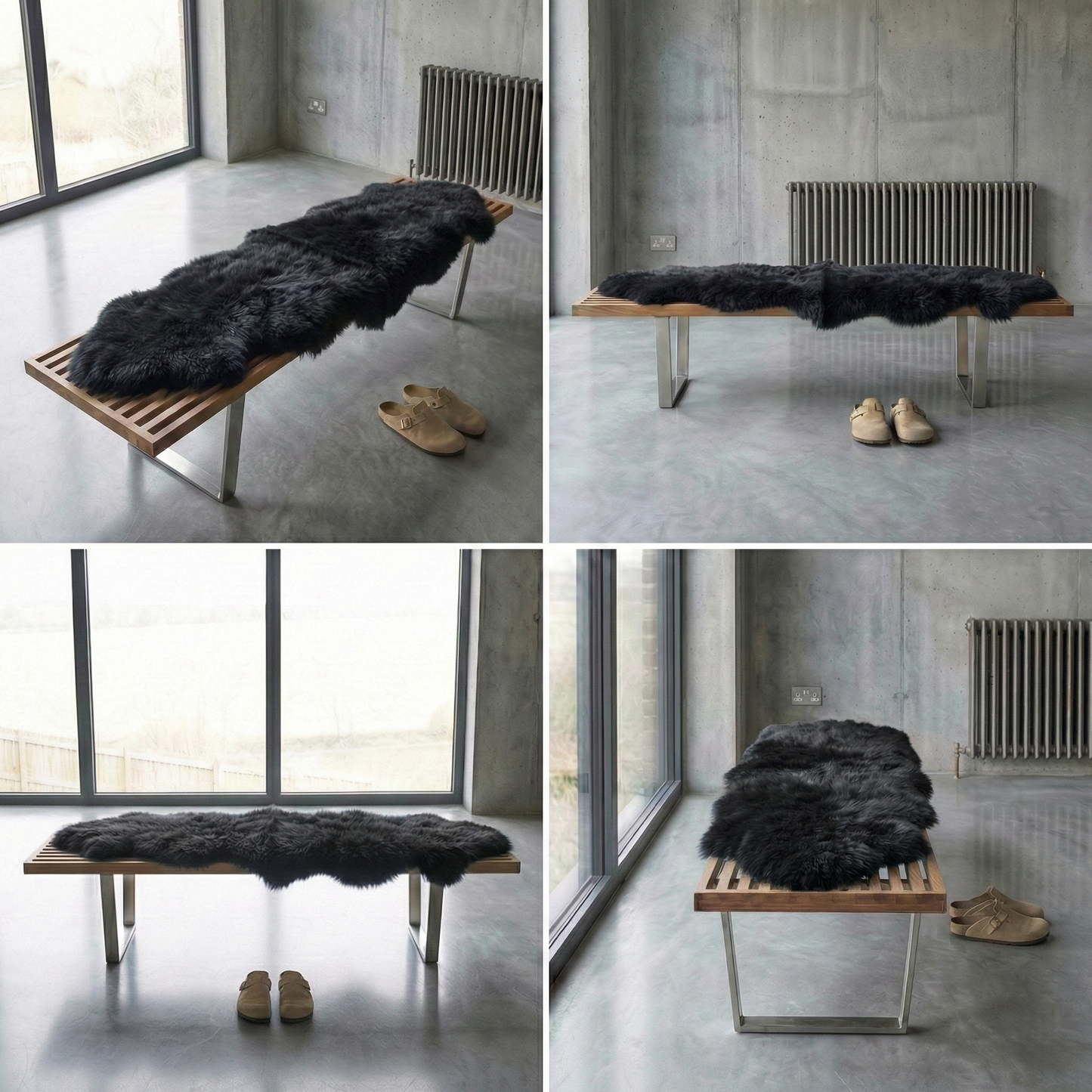 Double New Zealand Sheepskin Rug & Throw, W65 x L180 cm, Charcoal