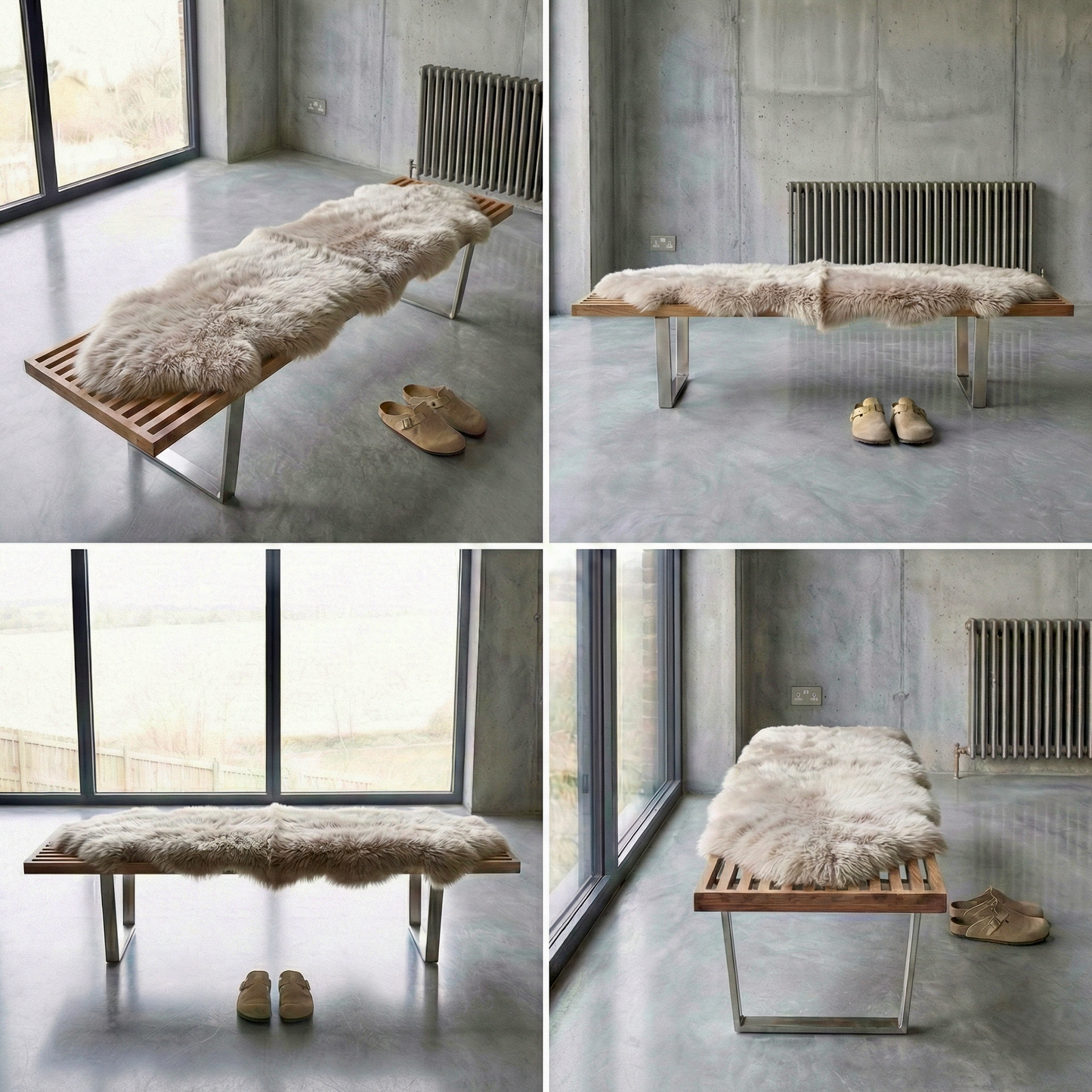 Double New Zealand Sheepskin Rug & Throw, W65 x L180 cm, Oyster (Cloud Dancer)
