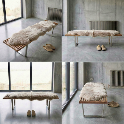 Double New Zealand Sheepskin Rug & Throw, W65 x L180 cm, Oyster (Cloud Dancer)