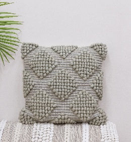 Sage Diamond Natural Wool Cushion 50 x 50 cm