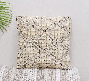 Heather Diamond Natural Cotton Cushion 50 x 50 cm