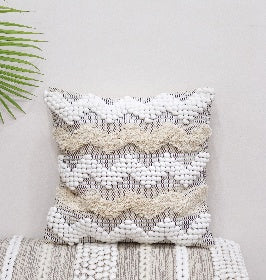 Bold Zig Zag Natural Cotton Cushion 50 x 50 cm