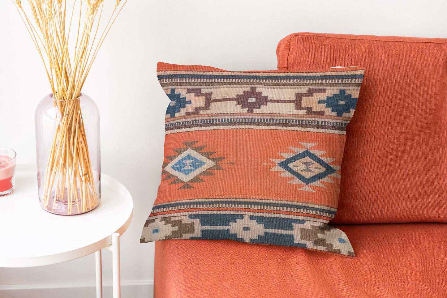 Turkish Kilim Vintage Cushion Cover - 40 x 40 cm