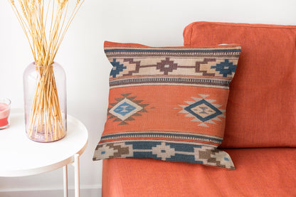 Turkish Kilim Vintage Cushion Cover - 40 x 40 cm