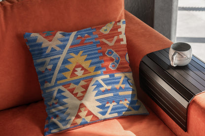 Turkish Kilim Vintage Cushion Cover - 40 x 40 cm