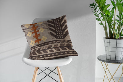 Turkish Kilim Vintage Cushion Cover - 40 x 40 cm