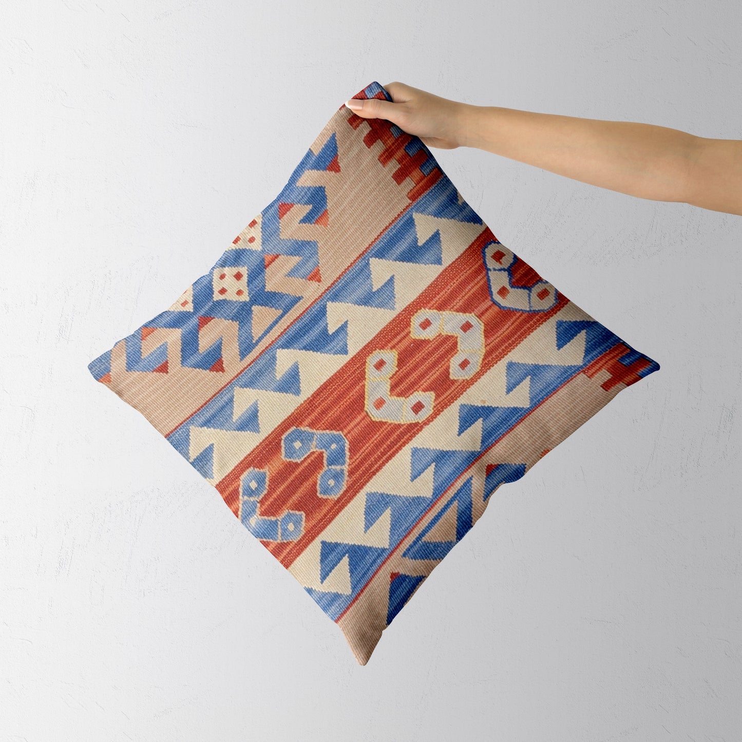 Turkish Kilim Vintage Cushion Cover - 40 x 40 cm