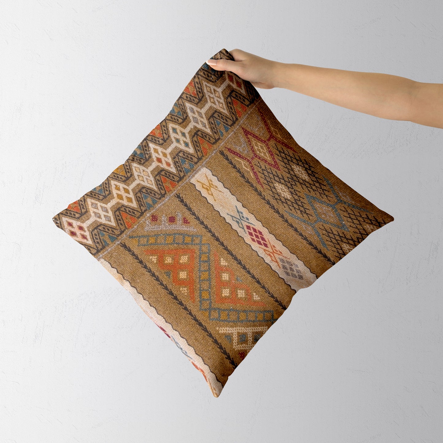 Turkish Kilim Vintage Cushion Cover - 40 x 40 cm