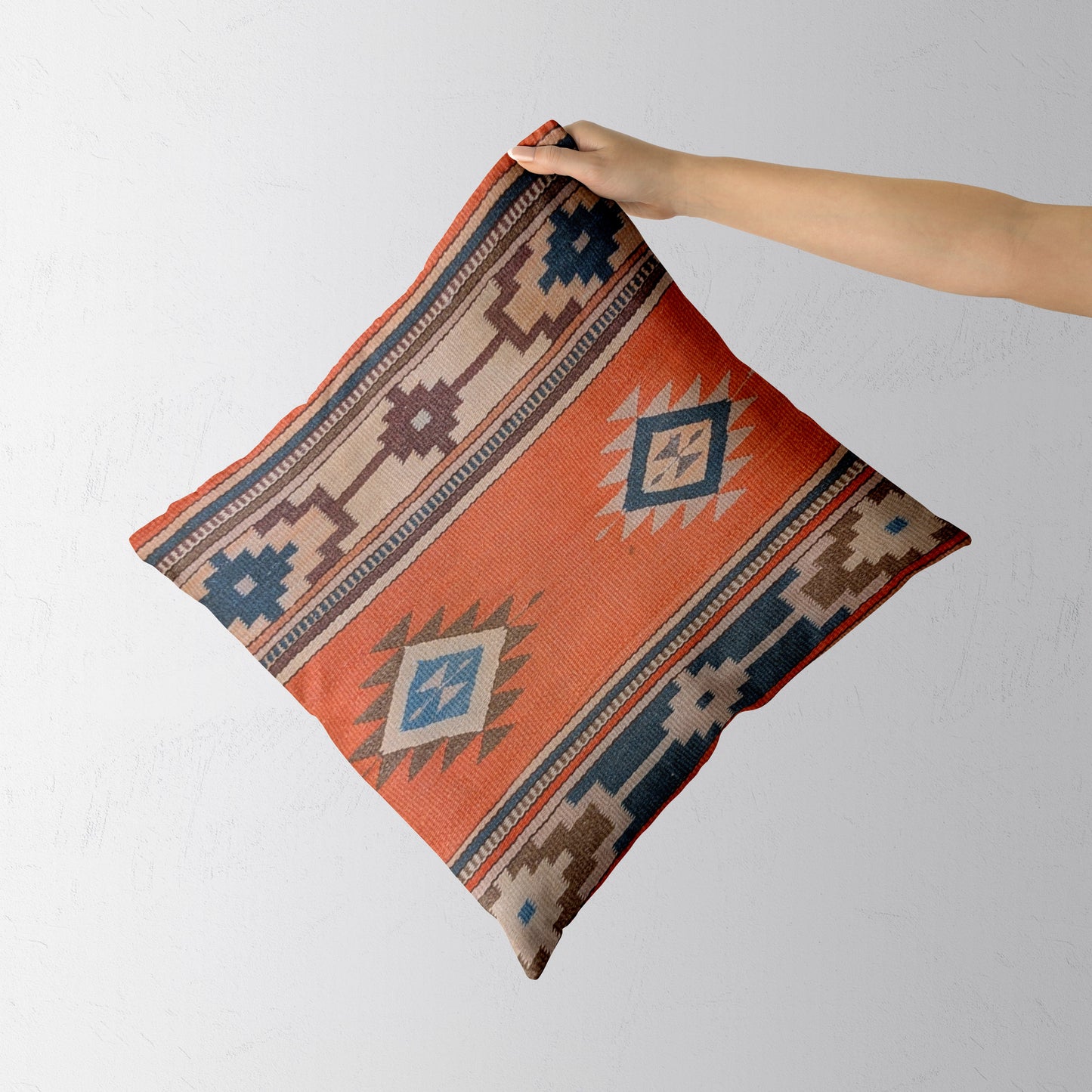 Turkish Kilim Vintage Cushion Cover - 40 x 40 cm