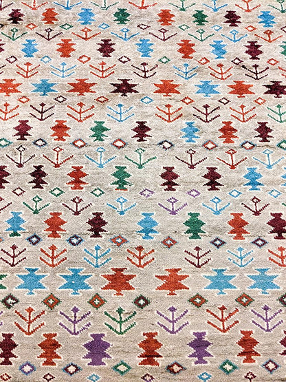 Tangerine Hand Knotted Rug - 278 x 199 cm