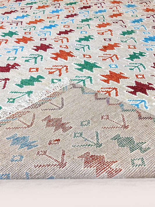 Tangerine Hand Knotted Rug - 278 x 199 cm