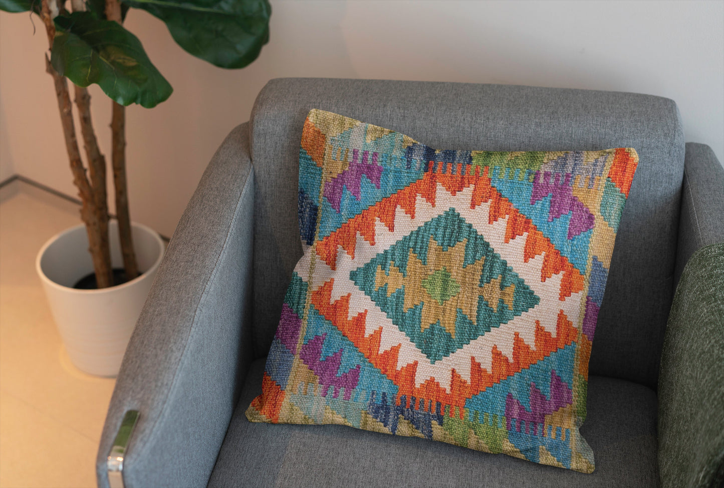 Afghan Kilim Cushion Cover - 45 x 45 cm