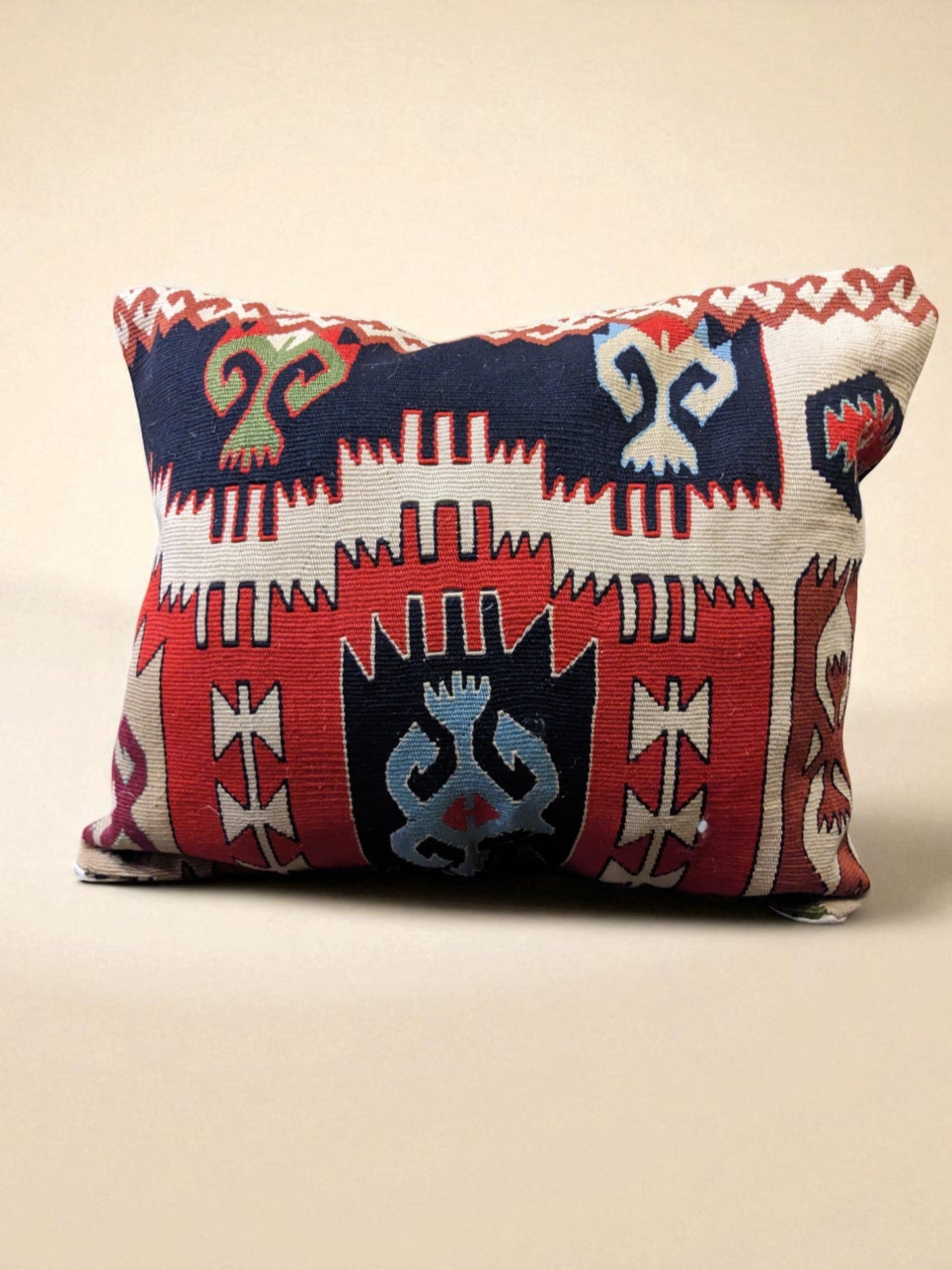 Turkish Kilim Vintage Cushion Cover - 40 x 40 cm