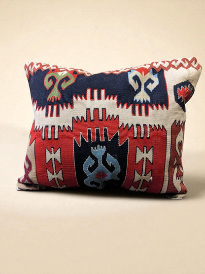 Turkish Kilim Vintage Cushion Cover - 40 x 40 cm