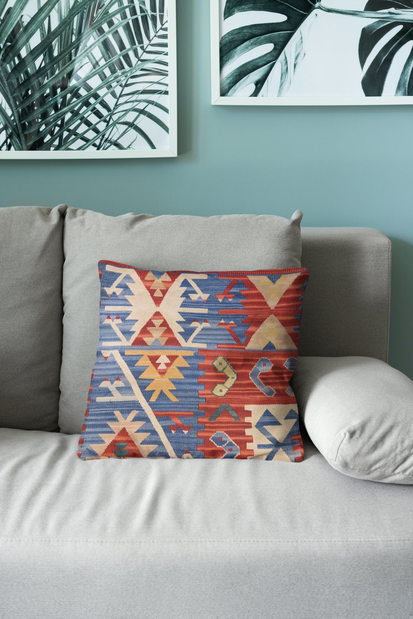 Turkish Kilim Vintage Cushion Cover - 40 x 40 cm