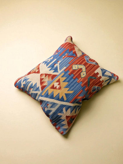 Turkish Kilim Vintage Cushion Cover - 40 x 40 cm