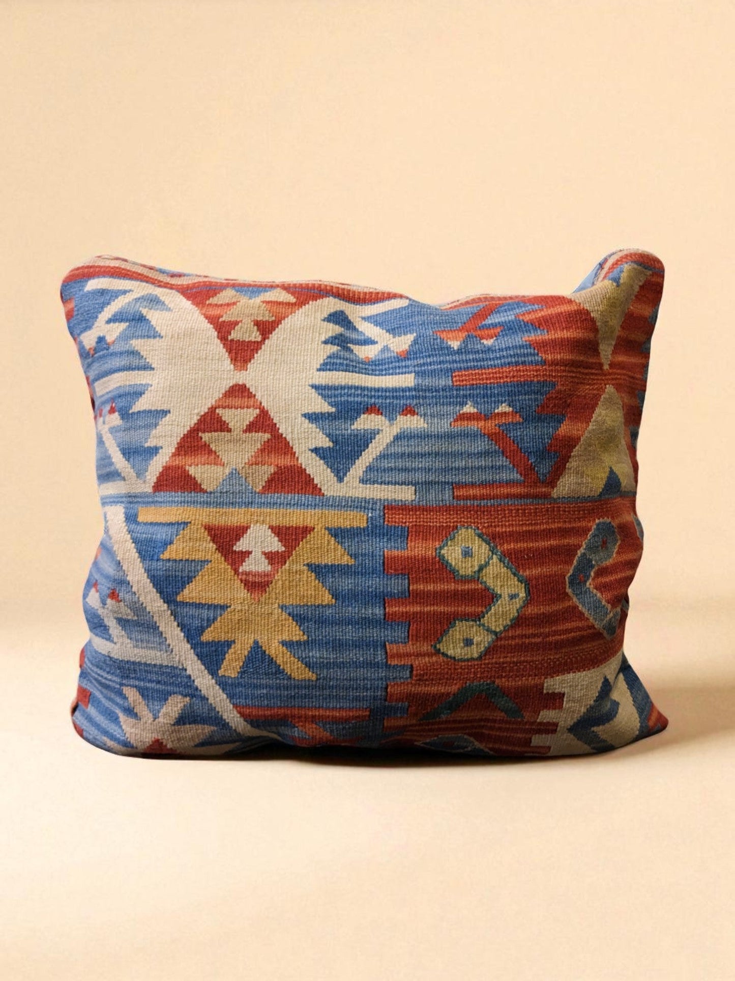 Turkish Kilim Vintage Cushion Cover - 40 x 40 cm