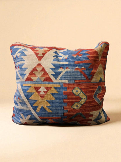 Turkish Kilim Vintage Cushion Cover - 40 x 40 cm