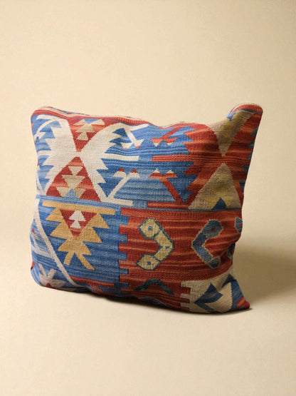 Turkish Kilim Vintage Cushion Cover - 40 x 40 cm