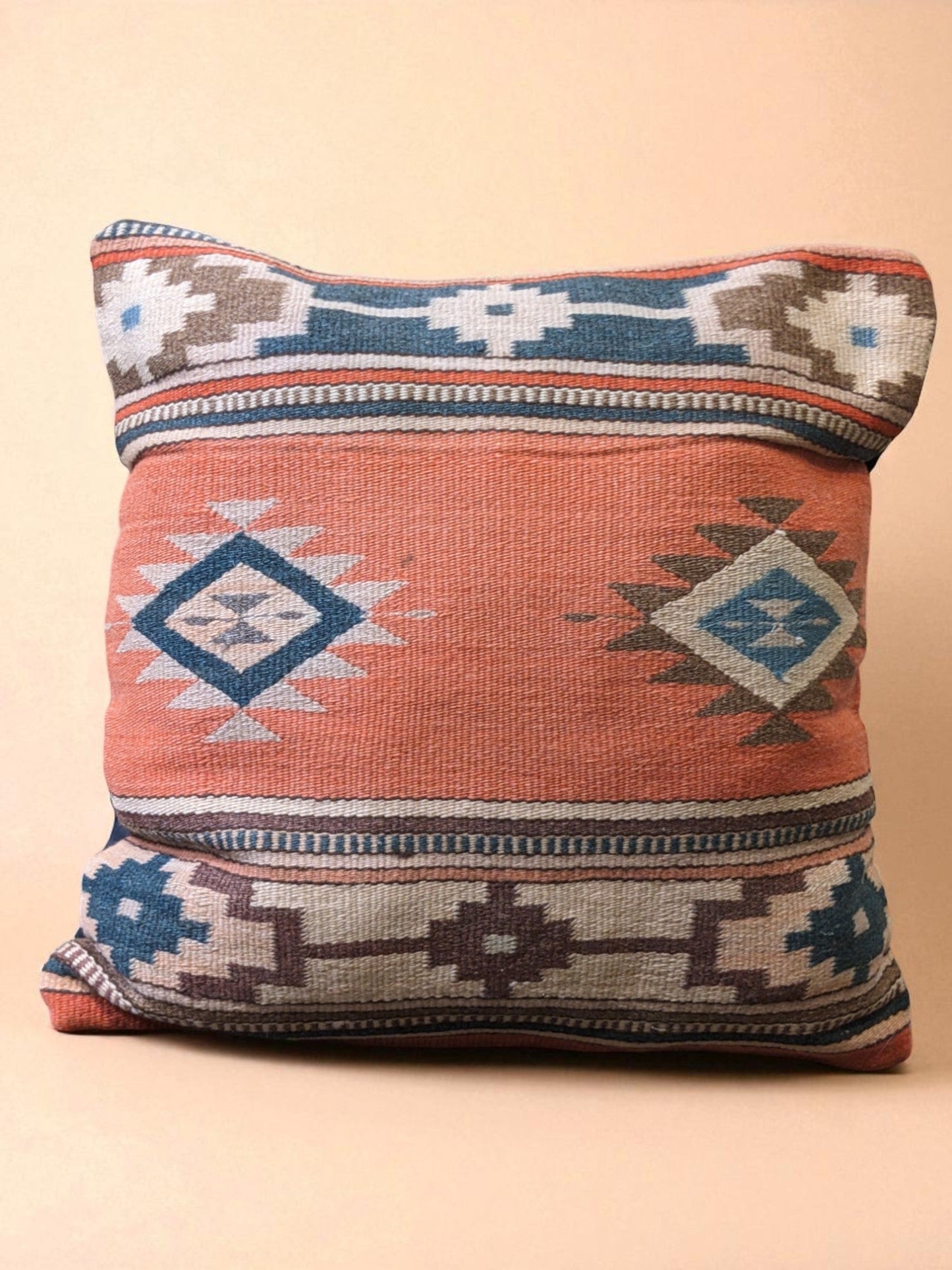 Turkish Kilim Vintage Cushion Cover - 40 x 40 cm