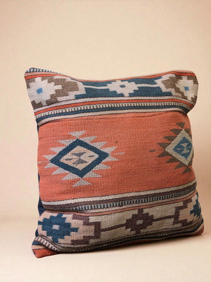 Turkish Kilim Vintage Cushion Cover - 40 x 40 cm