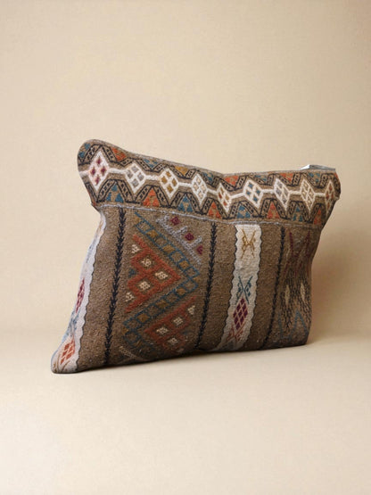 Turkish Kilim Vintage Cushion Cover - 40 x 40 cm