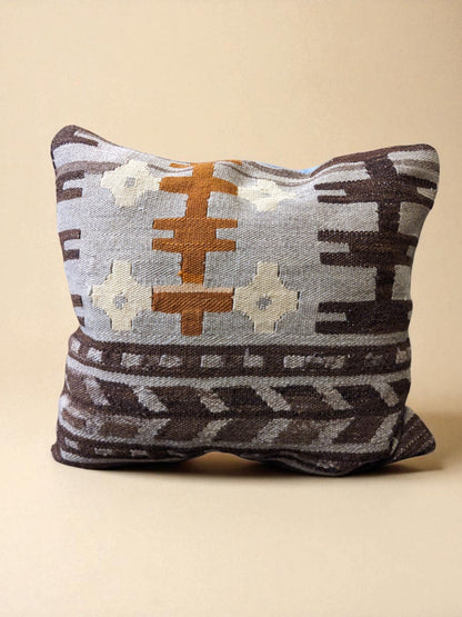 Turkish Kilim Vintage Cushion Cover - 40 x 40 cm