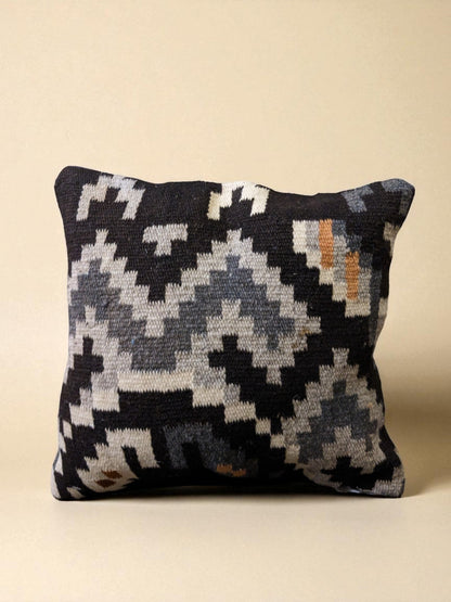 Turkish Kilim Vintage Cushion Cover - 40 x 40 cm