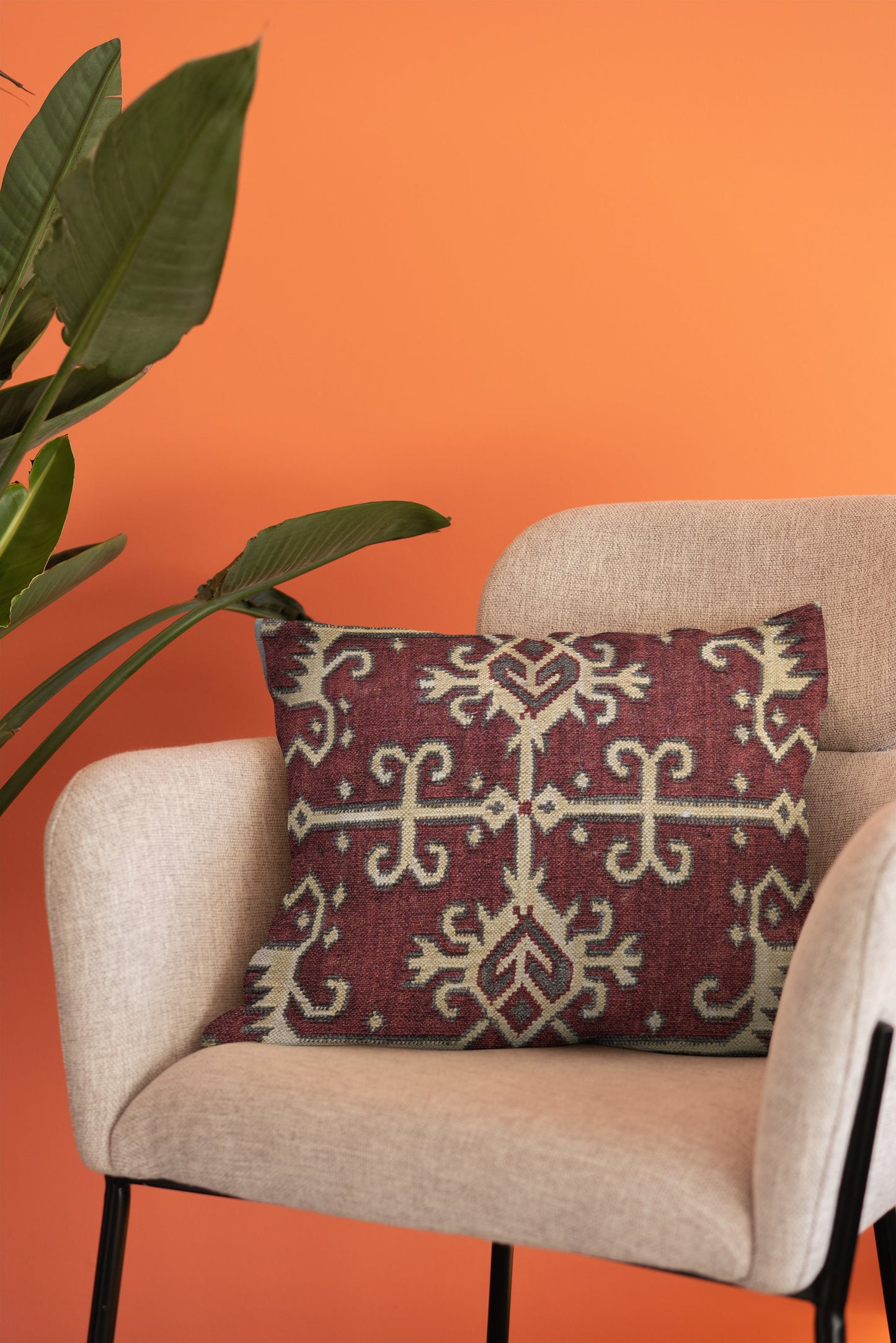 Turkish Kilim Vintage Cushion Cover - 40 x 40 cm